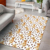 Paw Golden Retriever Pattern Print Floor Mat-grizzshop