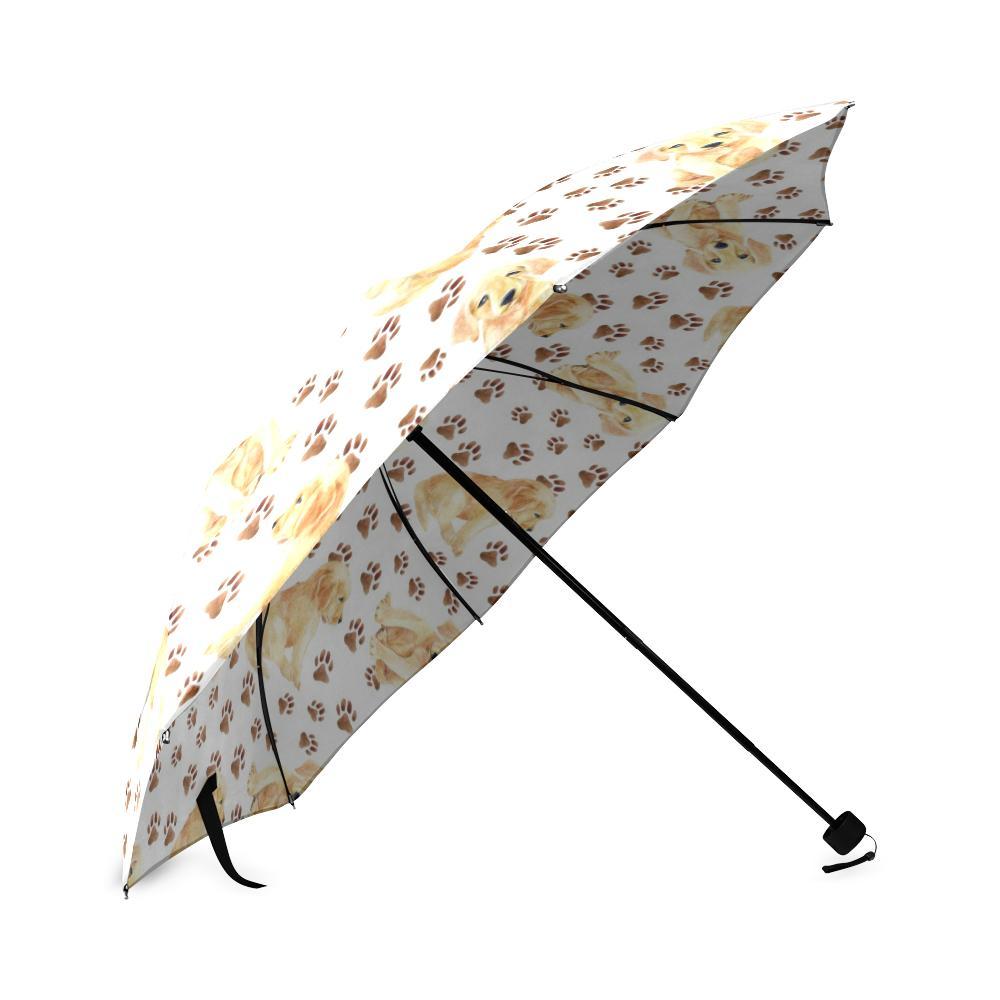 Paw Golden Retriever Pattern Print Foldable Umbrella-grizzshop