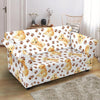 Paw Golden Retriever Pattern Print Loveseat Cover-grizzshop