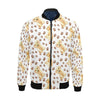 Paw Golden Retriever Pattern Print Men's Bomber Jacket-grizzshop