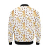 Paw Golden Retriever Pattern Print Men's Bomber Jacket-grizzshop