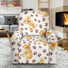 Paw Golden Retriever Pattern Print Recliner Cover-grizzshop