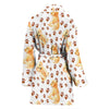 Paw Golden Retriever Pattern Print Women Long Robe-grizzshop