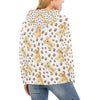 Paw Golden Retriever Pattern Print Women Pullover Hoodie-grizzshop