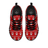 Paw Knitted White And Red Print Pattern Black Sneaker-grizzshop