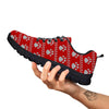 Paw Knitted White And Red Print Pattern Black Sneaker-grizzshop