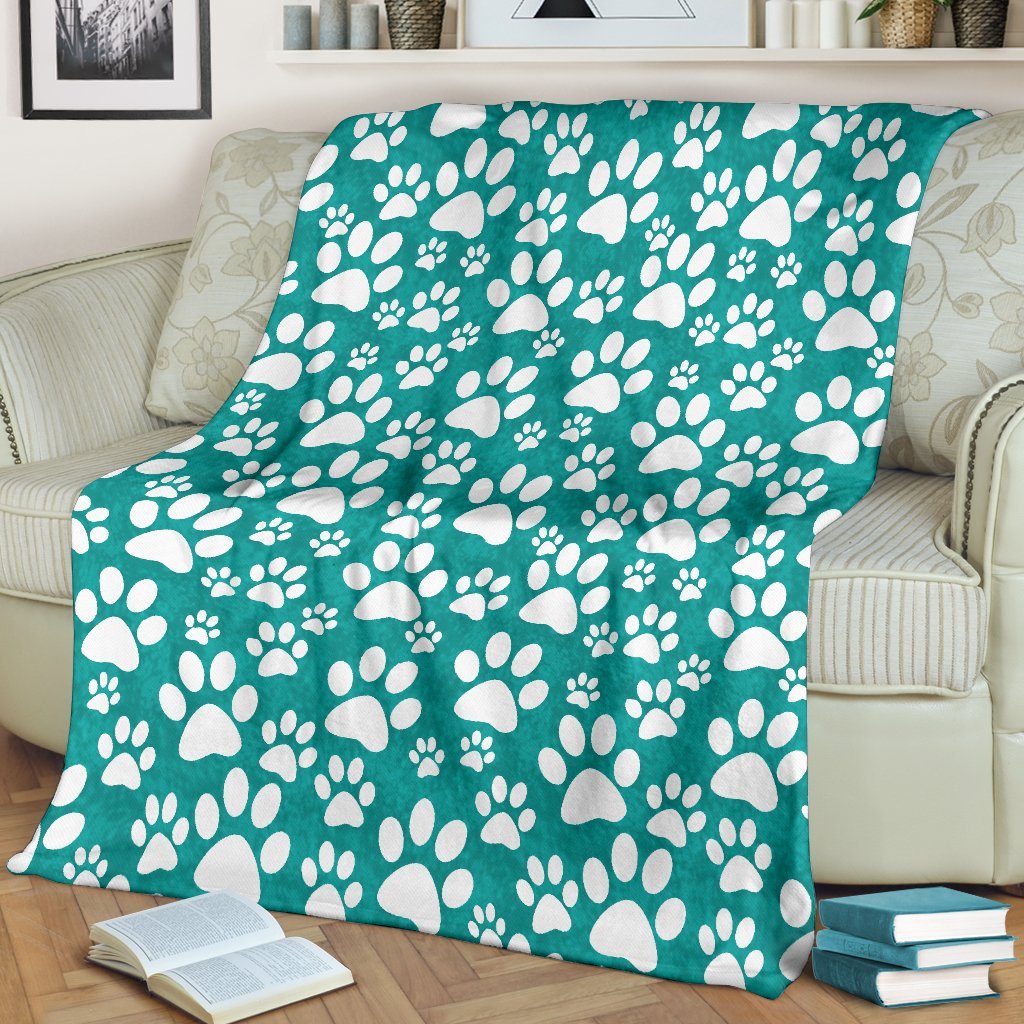 Paw Pattern Print Blanket-grizzshop