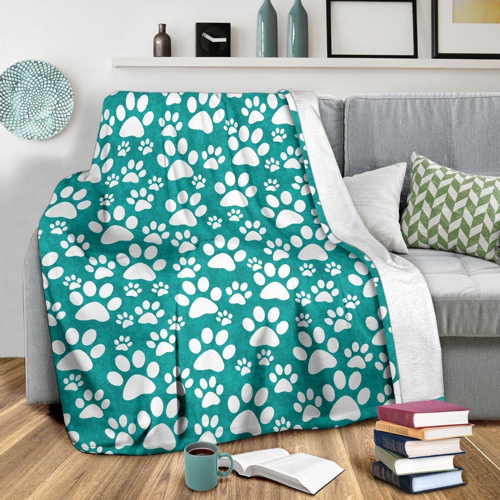 Paw Pattern Print Blanket-grizzshop