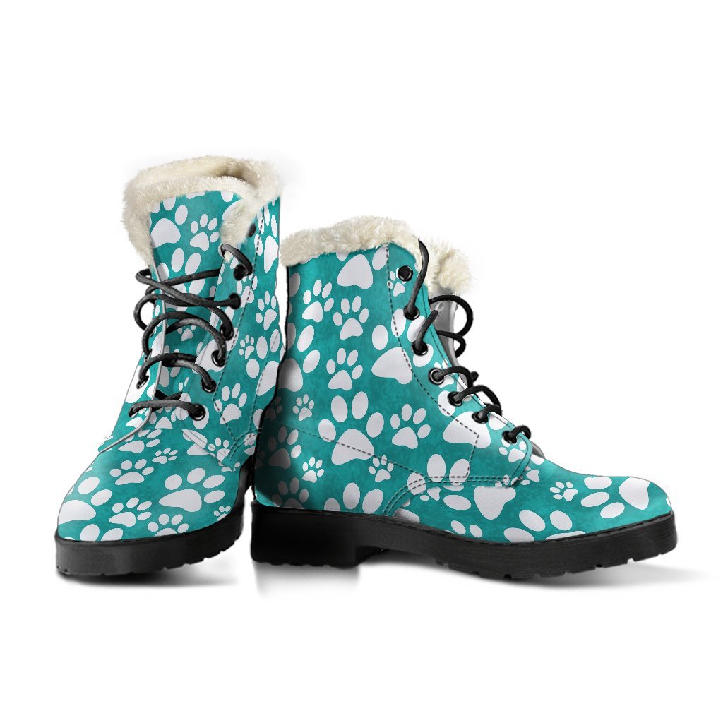 Paw Pattern Print Comfy Winter Boots-grizzshop