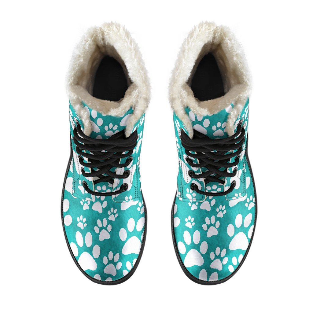 Paw Pattern Print Comfy Winter Boots-grizzshop