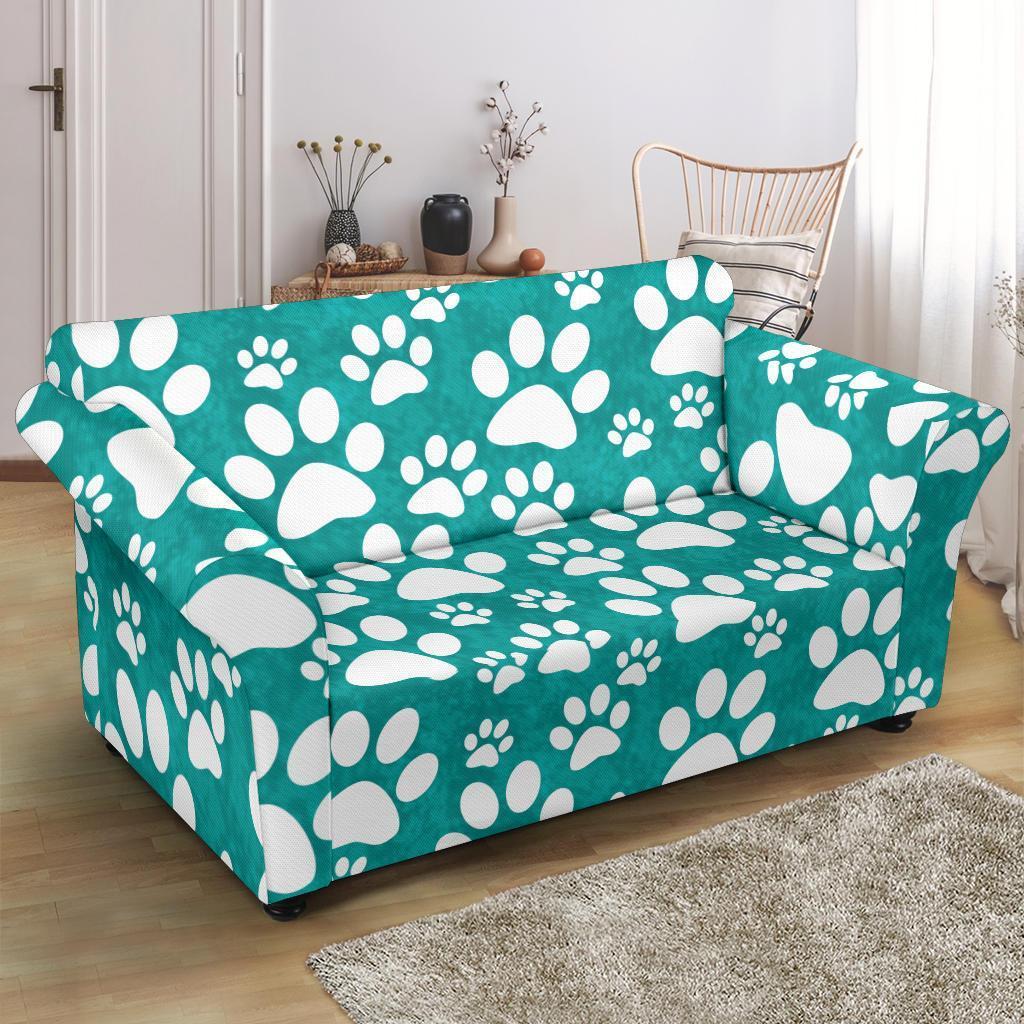 Paw Pattern Print Loveseat Cover-grizzshop