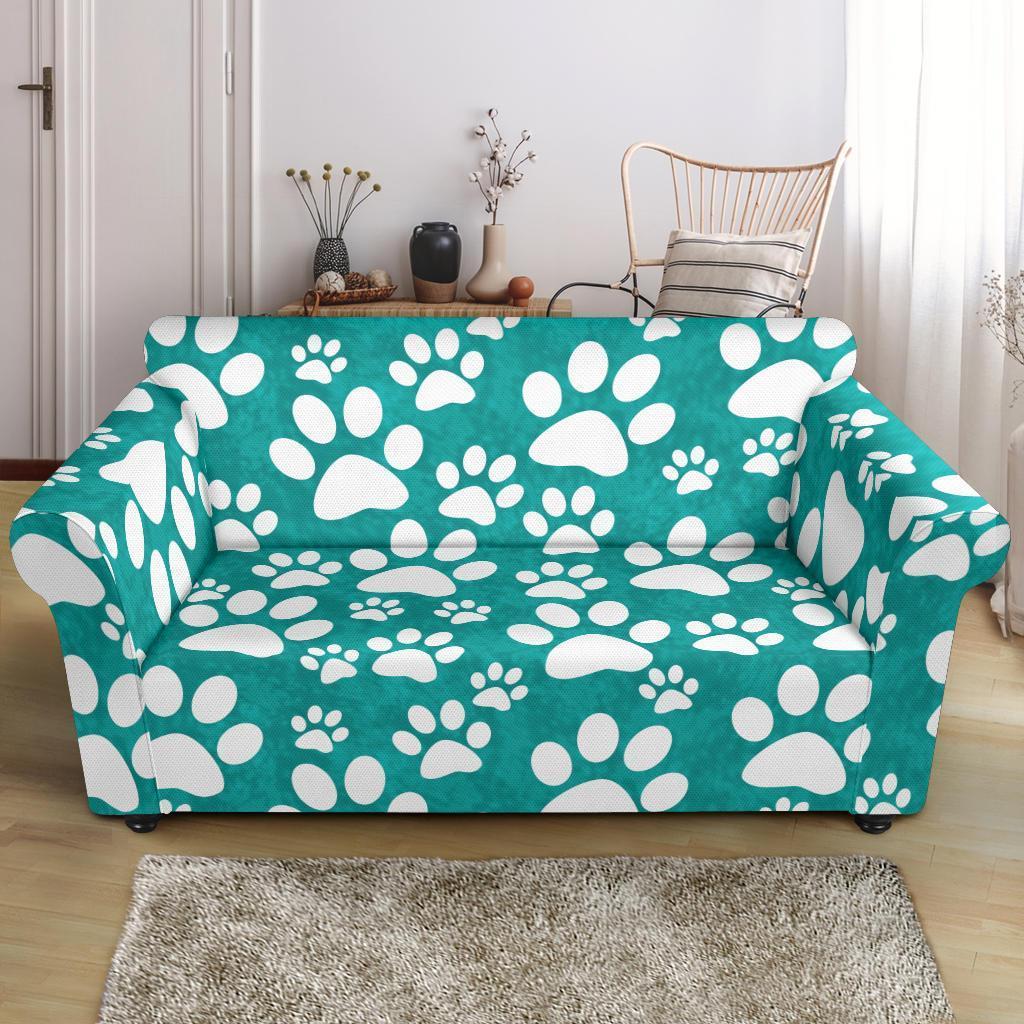 Paw Pattern Print Loveseat Cover-grizzshop