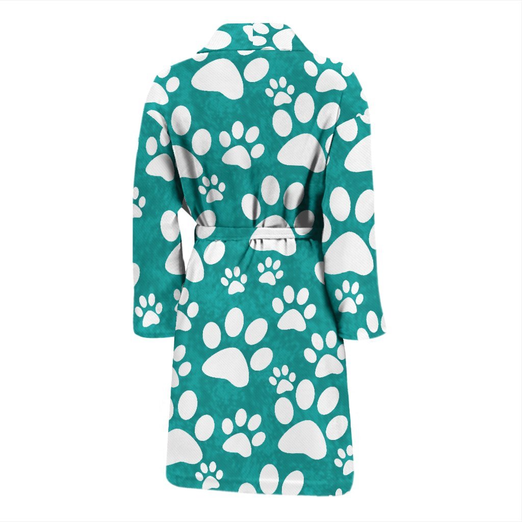 Paw Pattern Print Men Long Robe-grizzshop