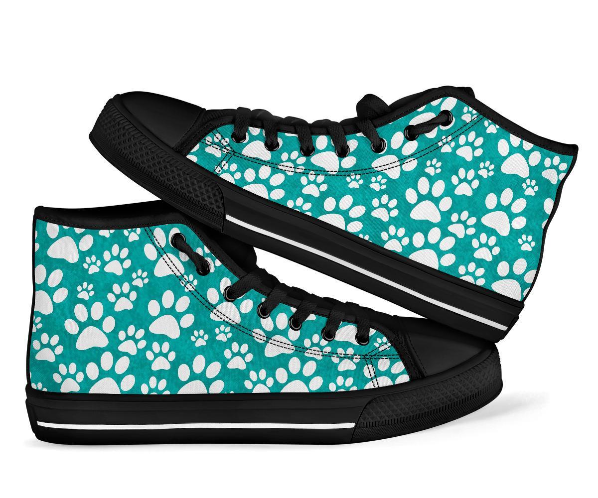 Paw Pattern Print Men Women's High Top Shoes-grizzshop