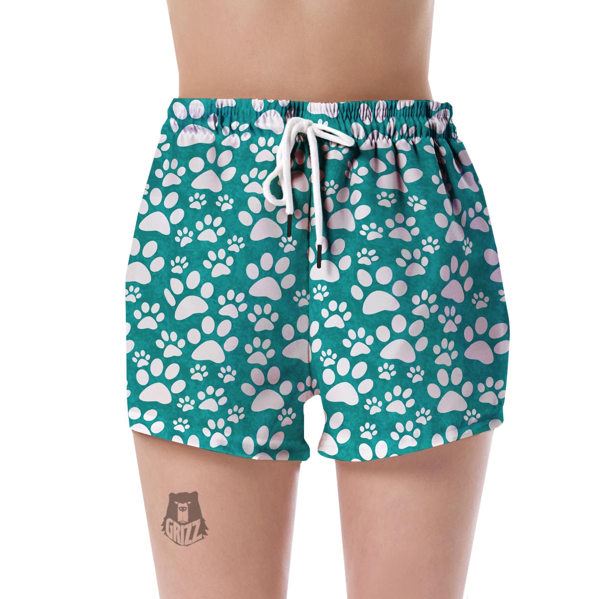 Paw Pattern Print Women's Shorts-grizzshop