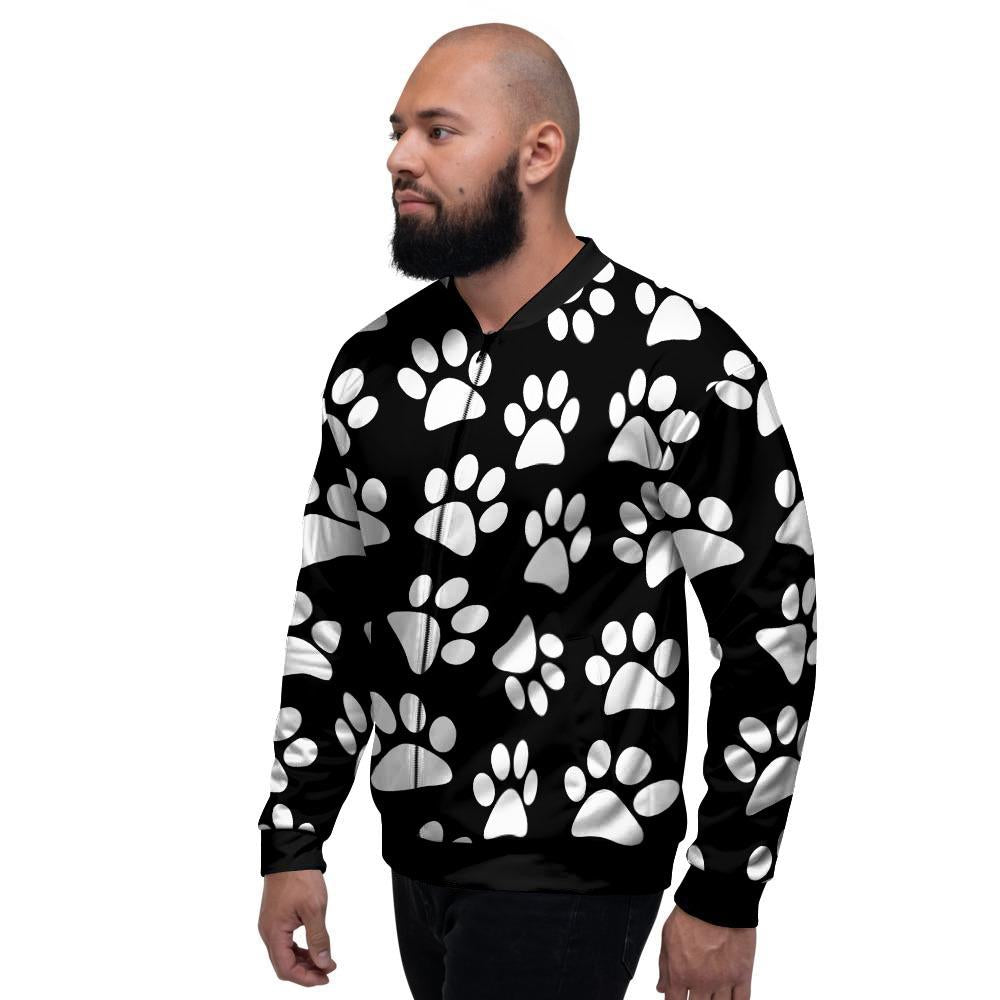 Paw Print Men's Bomber Jacket-grizzshop