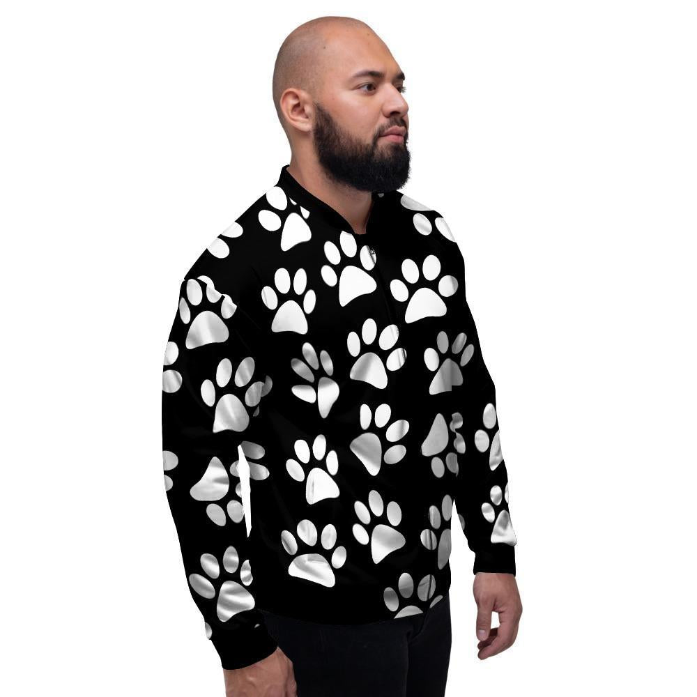 Paw Print Men's Bomber Jacket-grizzshop