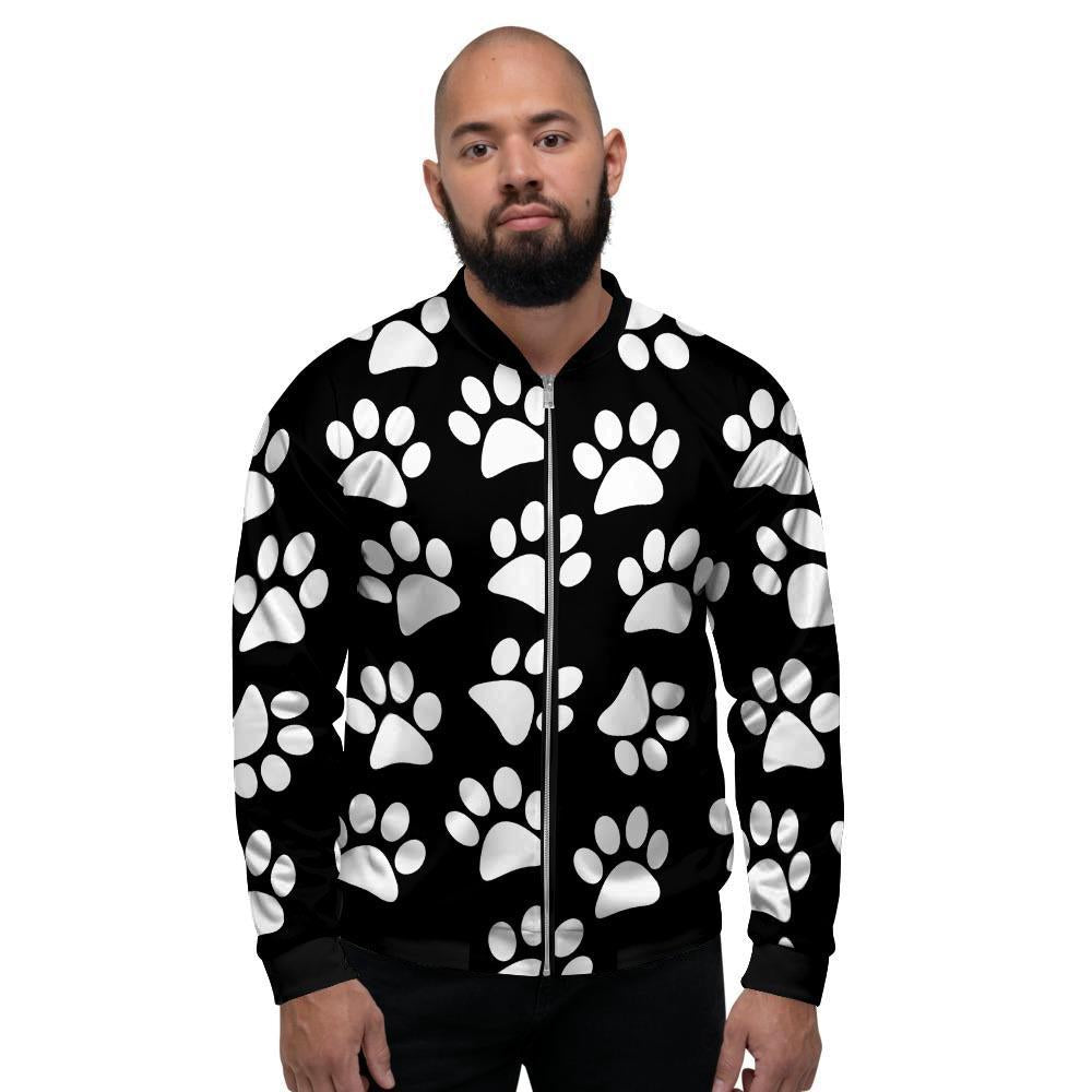 Paw Print Men's Bomber Jacket-grizzshop