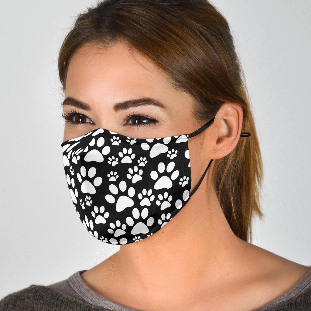 Paw Print Pattern Face Mask-grizzshop