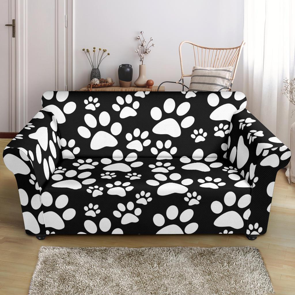 Paw Print Pattern Loveseat Cover-grizzshop