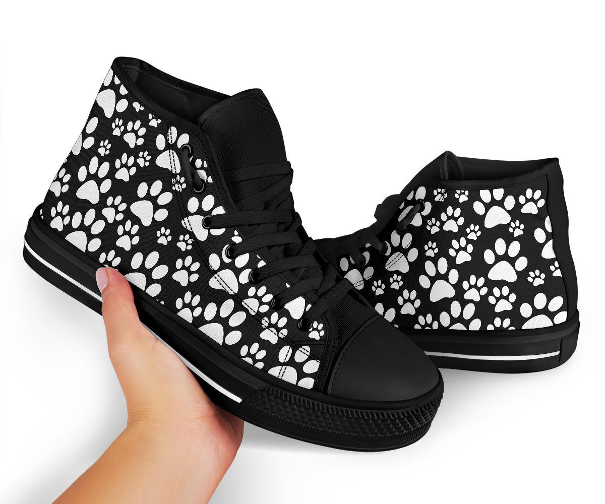 Paw Print Pattern Men Women's High Top Shoes-grizzshop