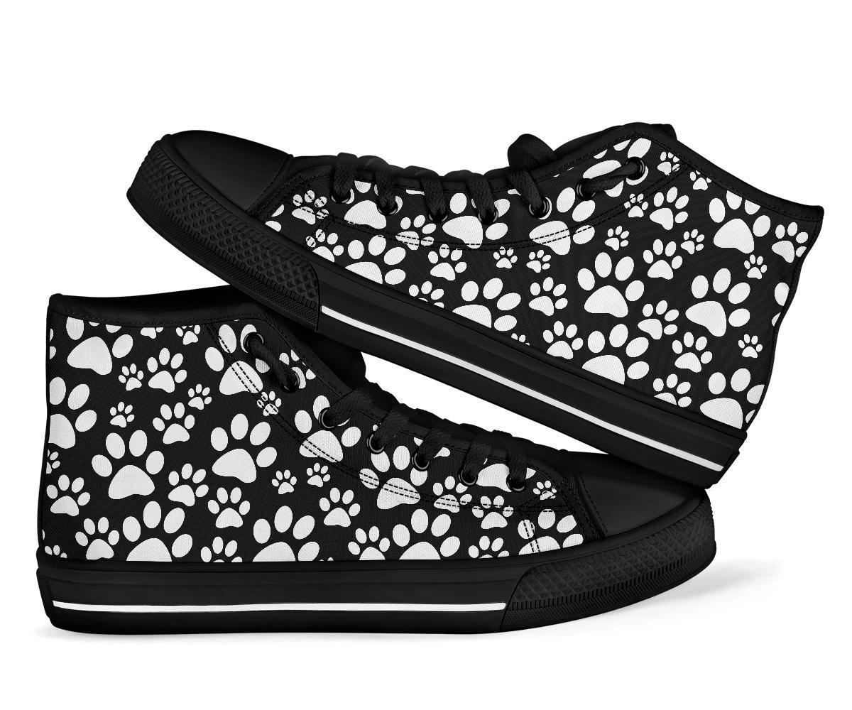 Paw Print Pattern Men Women's High Top Shoes-grizzshop