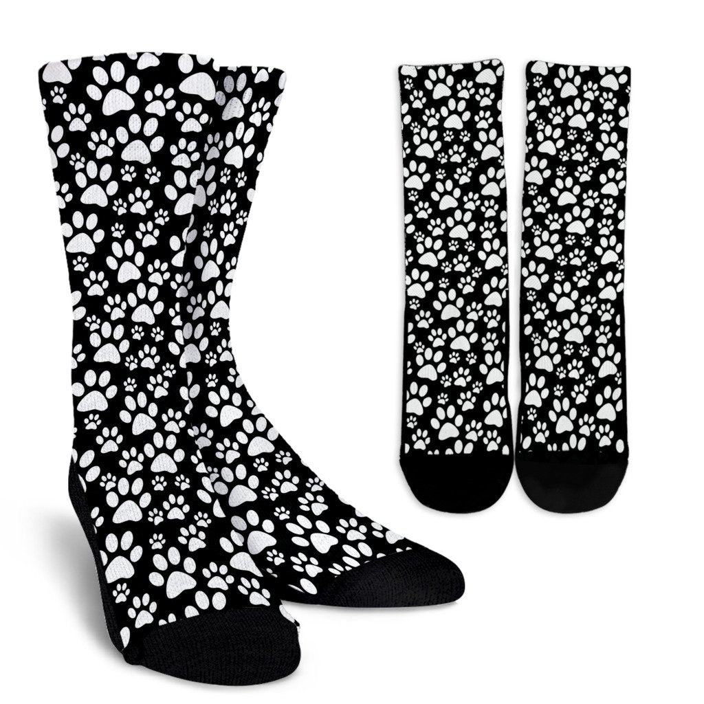 Paw Print Pattern Unisex Crew Socks-grizzshop