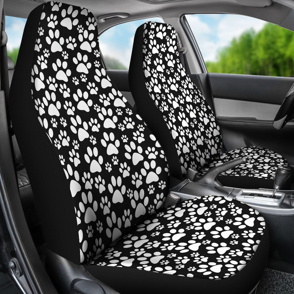 Paw Print Pattern Universal Fit Car Seat Cover-grizzshop