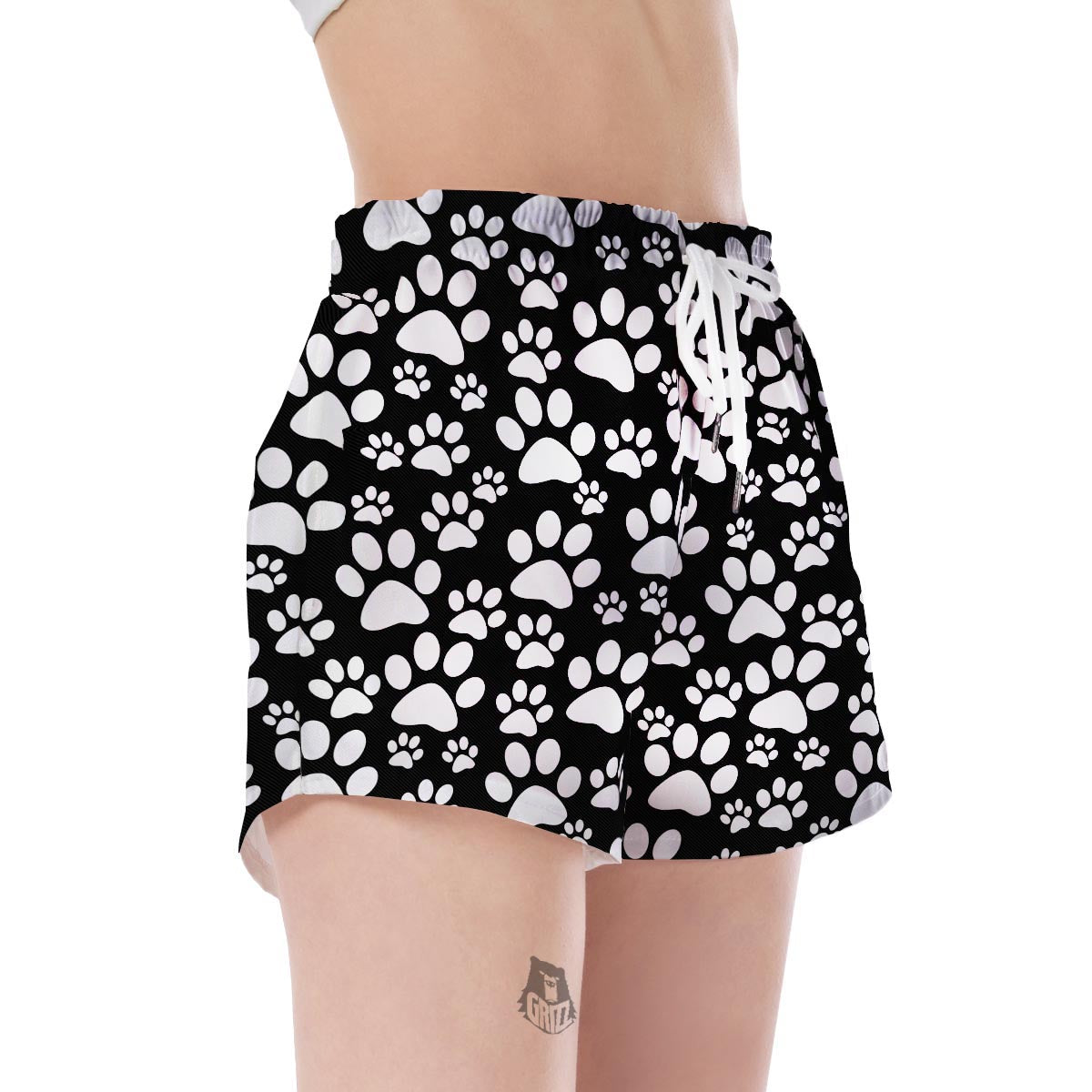 Paw Print Pattern Women's Shorts-grizzshop