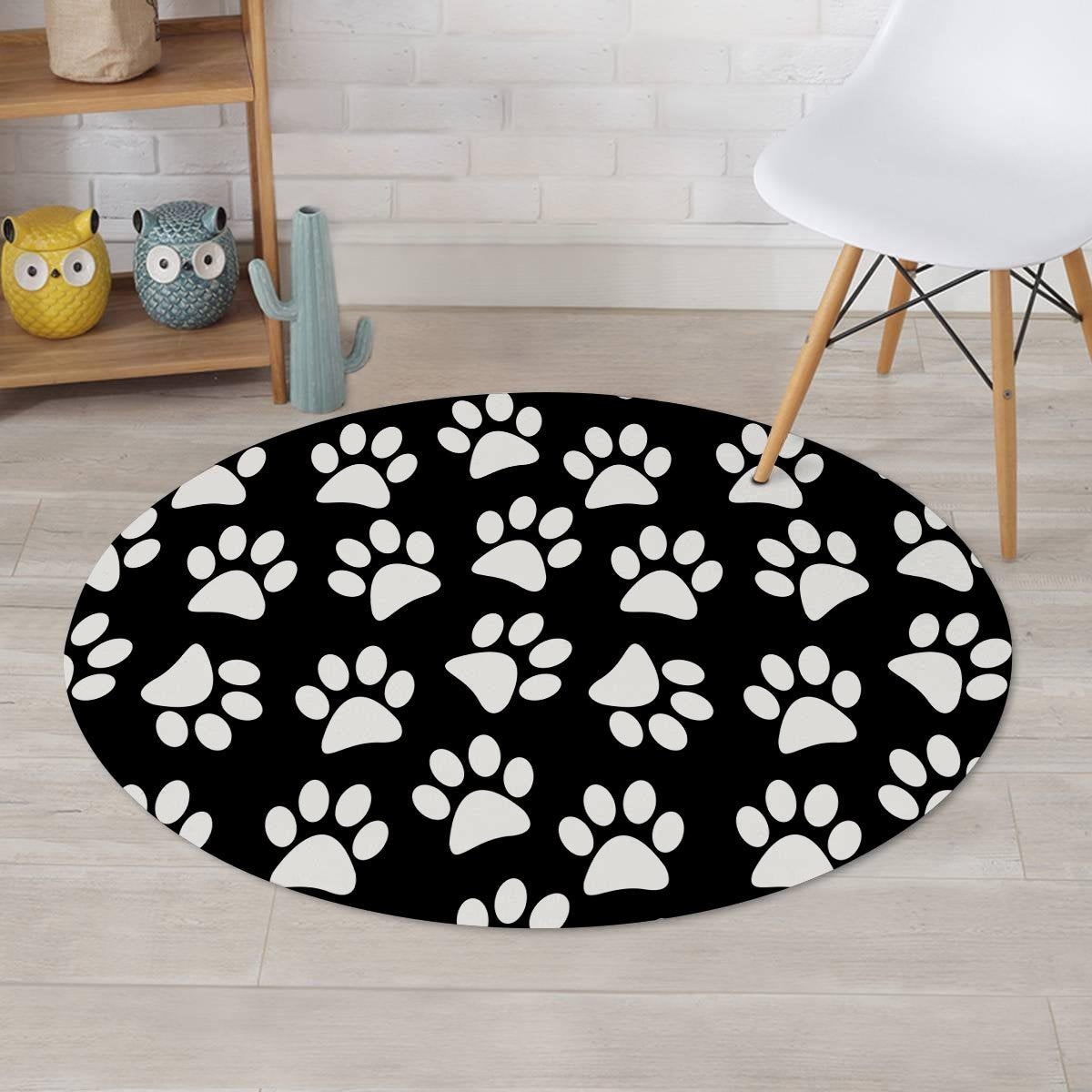 Paw Print Round Rug-grizzshop