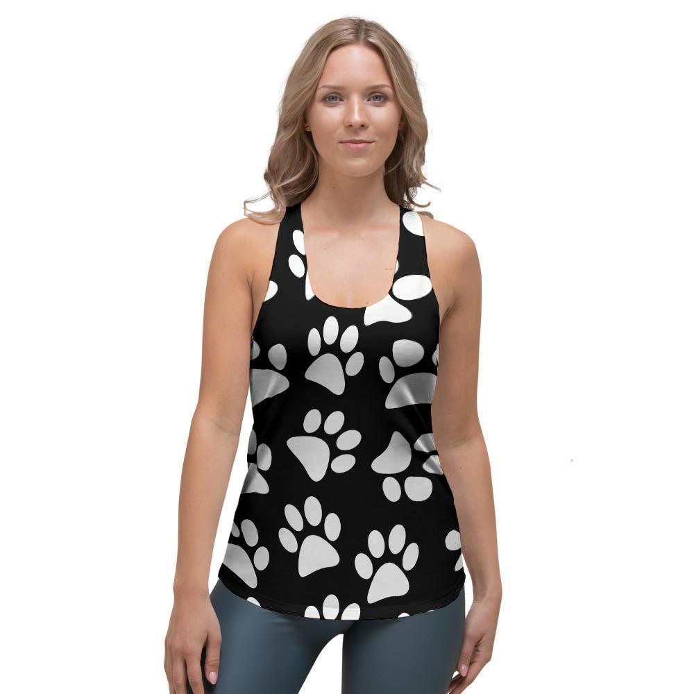 Paw Print Women's Racerback Tank Top-grizzshop