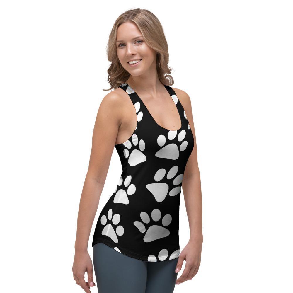 Paw Print Women's Racerback Tank Top-grizzshop