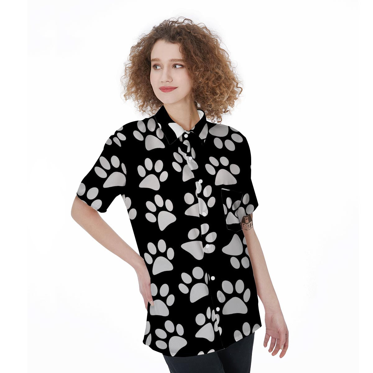 Paw Print Women's Short Sleeve Shirts-grizzshop