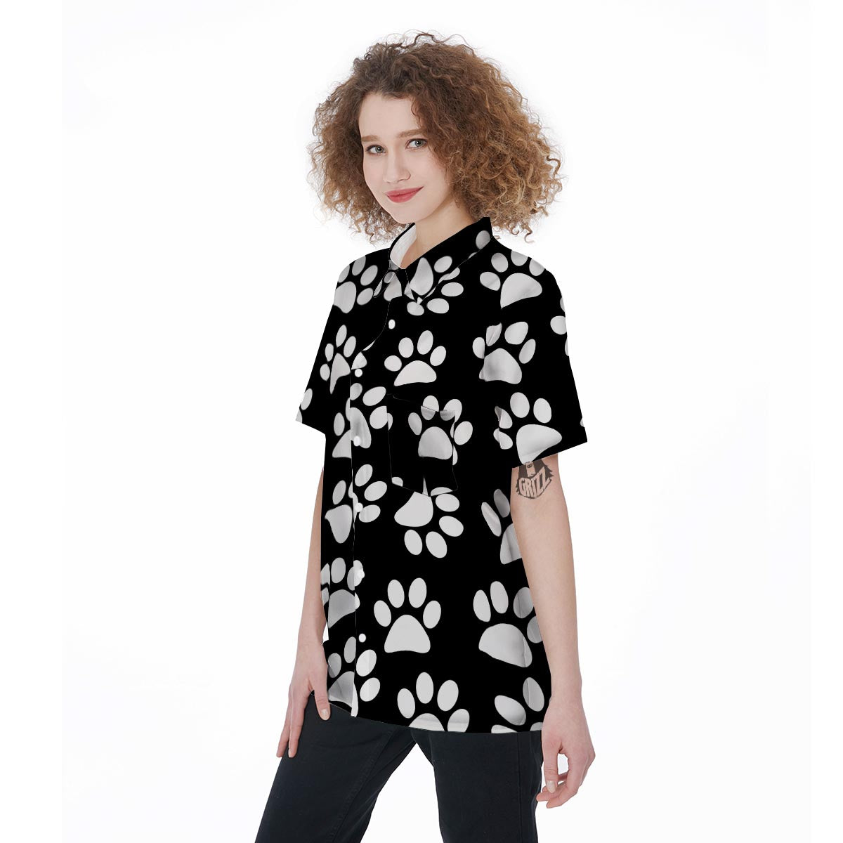 Paw Print Women's Short Sleeve Shirts-grizzshop