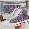 Peace Groovy Girly Print Pattern White High Top Shoes-grizzshop