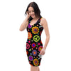 Peace Sign Hippie Bodycon Dress-grizzshop