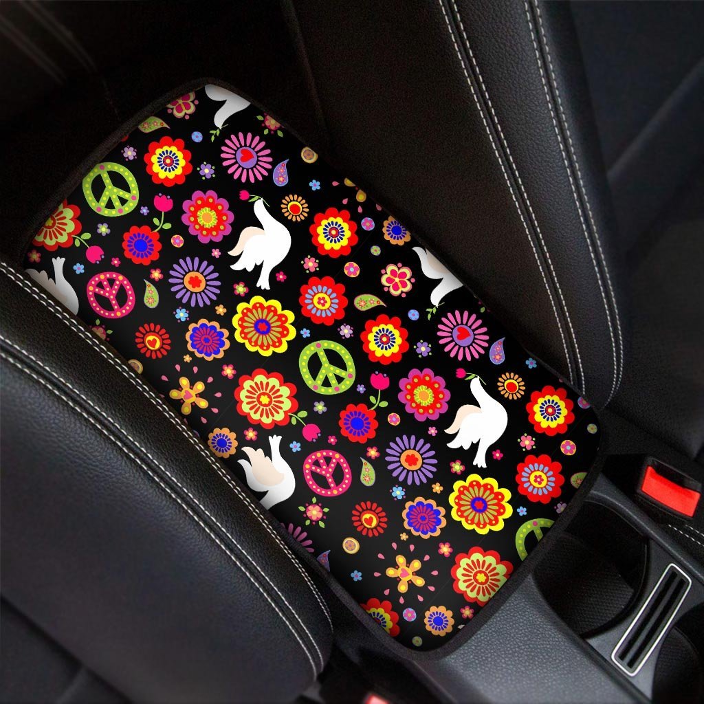 Peace Sign Hippie Car Console Cover-grizzshop