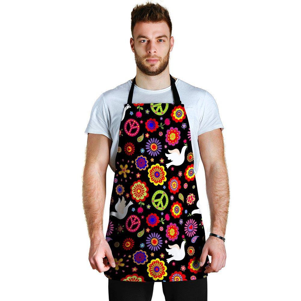 Peace Sign Hippie Men's Apron-grizzshop