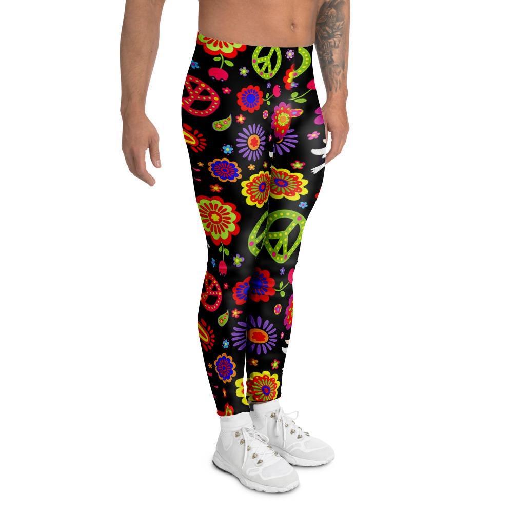 Peace Sign Hippie Men's Leggings-grizzshop