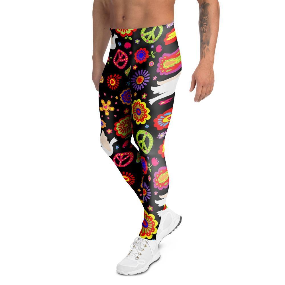 Peace Sign Hippie Men's Leggings-grizzshop