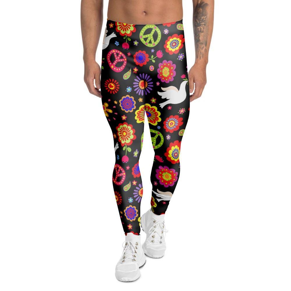 Peace Sign Hippie Men's Leggings-grizzshop