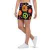 Peace Sign Hippie Mini Skirt-grizzshop