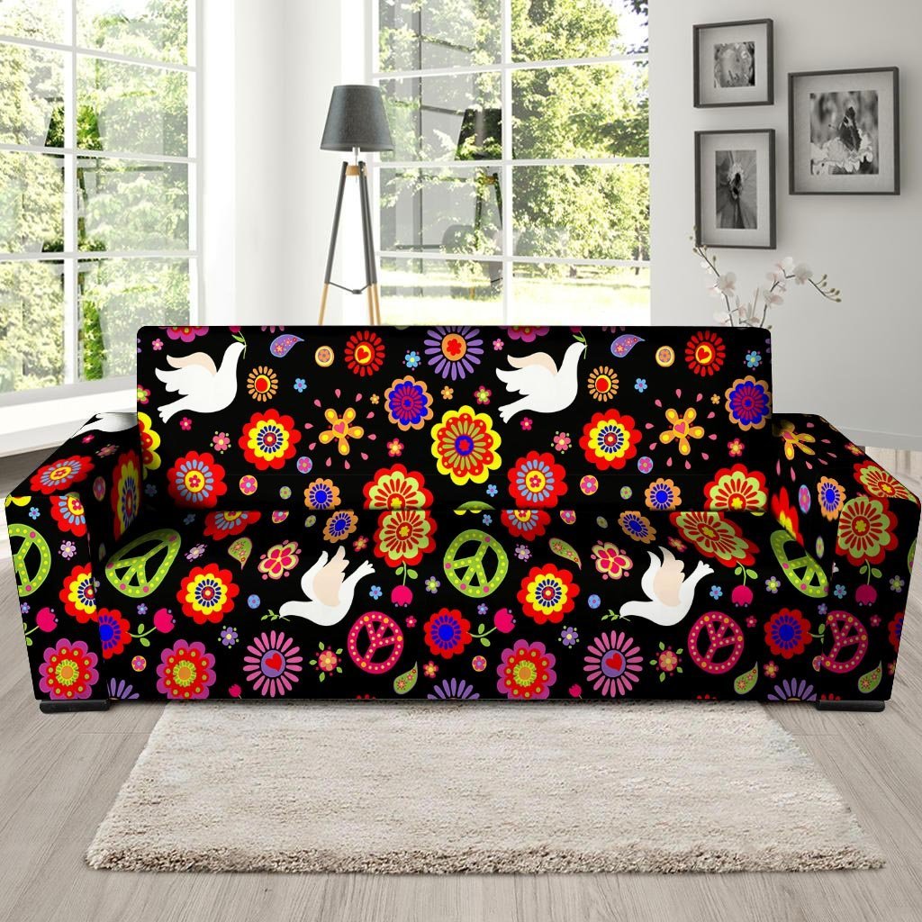 Peace Sign Hippie Sofa Cover-grizzshop