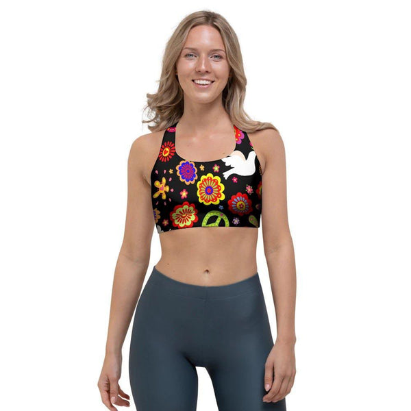 Peace Sign Hippie Sports Bra – Grizzshopping