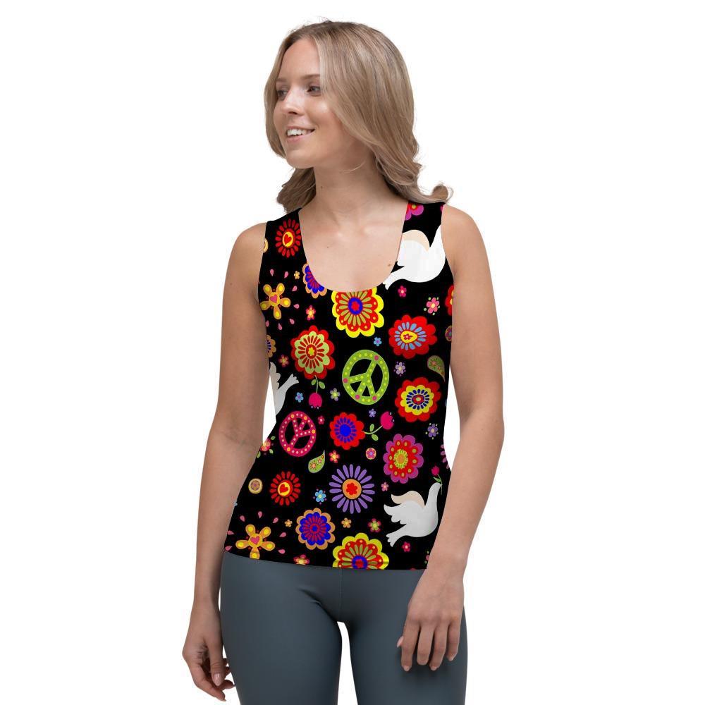Peace Sign Hippie Women's Tank Top-grizzshop