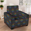 Peace Sign Rainbow LGBT Print Pattern Armchair Slipcover-grizzshop