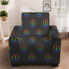 Peace Sign Rainbow LGBT Print Pattern Armchair Slipcover-grizzshop