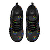 Peace Sign Rainbow LGBT Print Pattern Black Sneaker-grizzshop