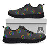 Peace Sign Rainbow LGBT Print Pattern Black Sneaker-grizzshop