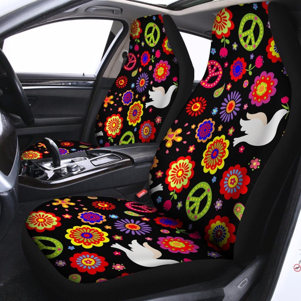 Peace Sign Hippie Car Seat Covers-grizzshop